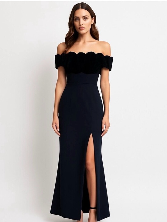 Saks Fifth Avenue Dresses & Skirts - Vintage Saks Fifth Avenue Strapless Velvet & Satin Gown | Tomasz Starzewski | 8